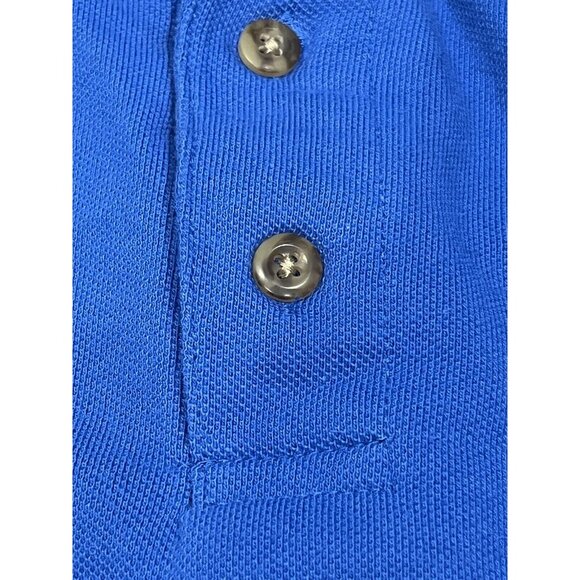 Vintage Gildan Blue Polo Shirt Black White Checkerboard Trim Size 2XL - Picture 4 of 16